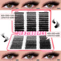 GROINNEYA Lashes Cluster DIY Lash Extension Mixed Tray Clusters Eyelashes Fluffy Volume Individual Lashes Cat Eye Lash Extension