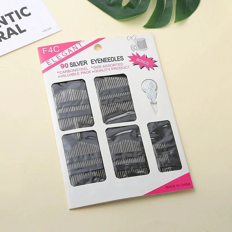 Stainless Steel Big Eye Hand Sewing Needles Set with Different Sizes for Sewing Needlework Embroidery Needles