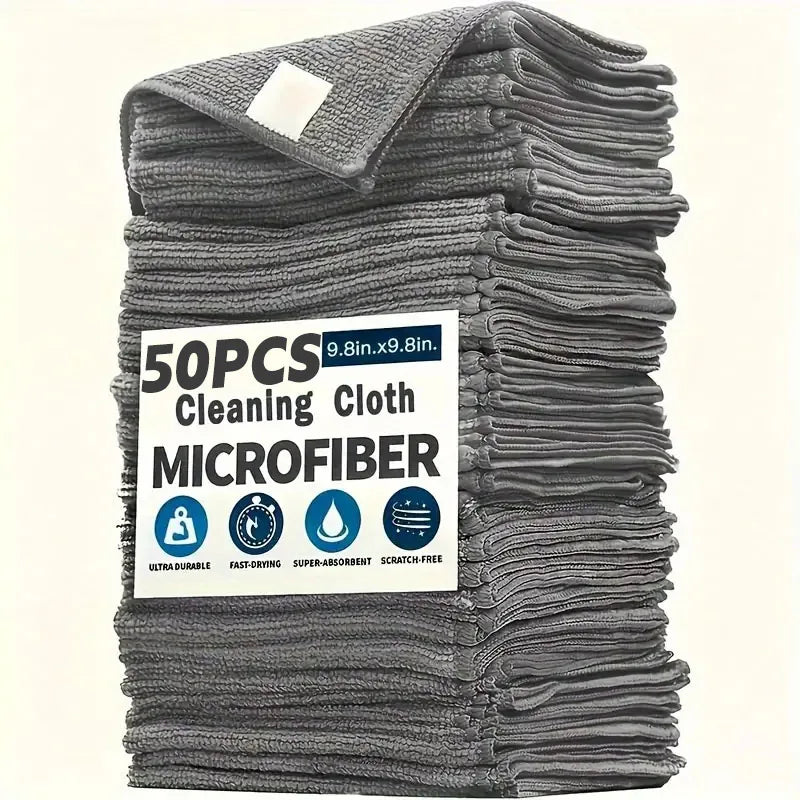 5-20Pcs Light Gray Microfiber Kitchen Towels, Ultra Absorbent Soft Cleaning Cloths, Stain Remover Dish Cloths Set