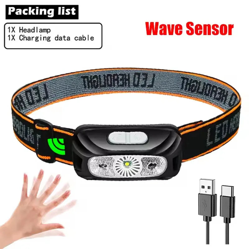 Outdoor Waterproof Camping Mini LED Night Fishing Powerful Torch Head Lamp Strong Light Headlamp Portable LED Sensor Headlamps
