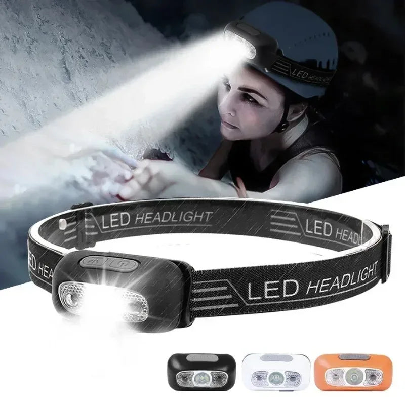 Outdoor Waterproof Camping Mini LED Night Fishing Powerful Torch Head Lamp Strong Light Headlamp Portable LED Sensor Headlamps