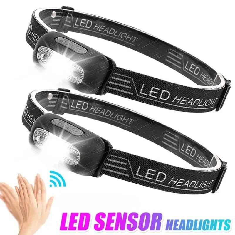 Outdoor Waterproof Camping Mini LED Night Fishing Powerful Torch Head Lamp Strong Light Headlamp Portable LED Sensor Headlamps
