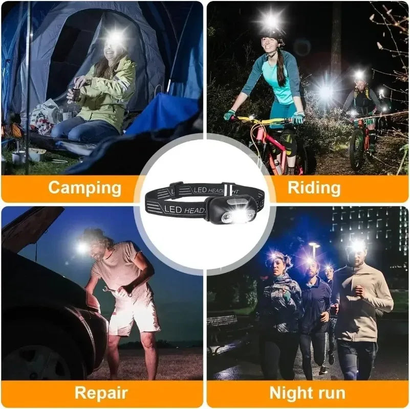 Outdoor Waterproof Camping Mini LED Night Fishing Powerful Torch Head Lamp Strong Light Headlamp Portable LED Sensor Headlamps
