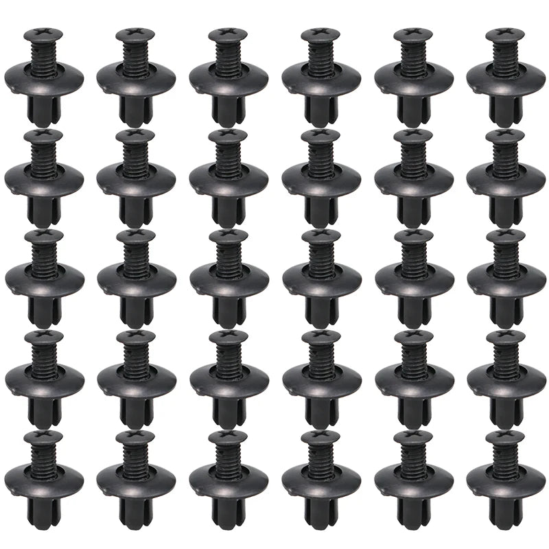 8mm Plastic Rivets Fasteners Screw Car Bumper Fender Black Rivet Car Fastener Clips for Toyota Focus Kia Nissan Yamaha