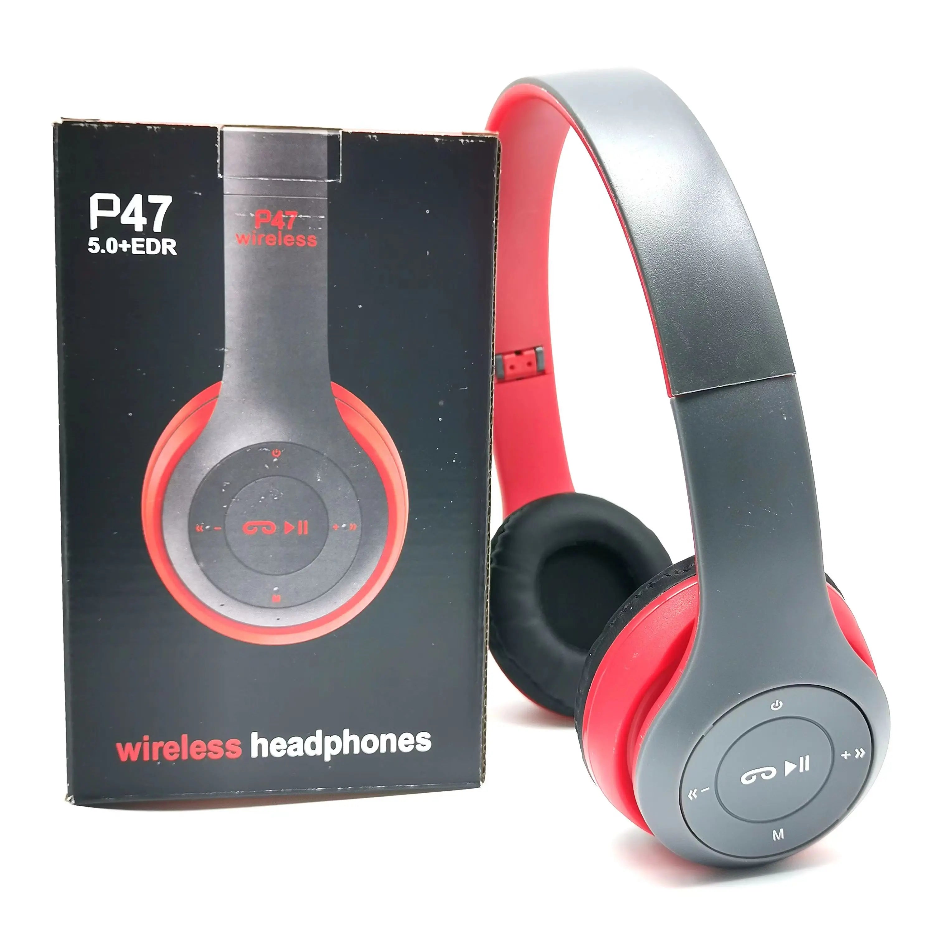 P47 Wireless Headphones Bluetooth 5.0 Earphones Foldable HIFI Stereo Bass for Music Gaming Kid Girl Earphone for Smartphone