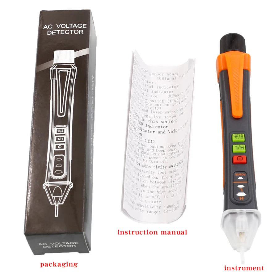 MUFASHA Non-Contact Voltage Detector Electrical Pen AC Voltage Tester Smart Breakpoint Finder 12-1000V